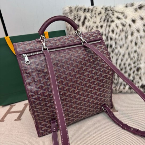 Replica di lusso Zaino morbido Goyard Saint Léger in tela Goyardine Borgogna Imitazioni Cloni Zaino morbido Goyard Saint Léger in tela Goyardine Borgogna firmate