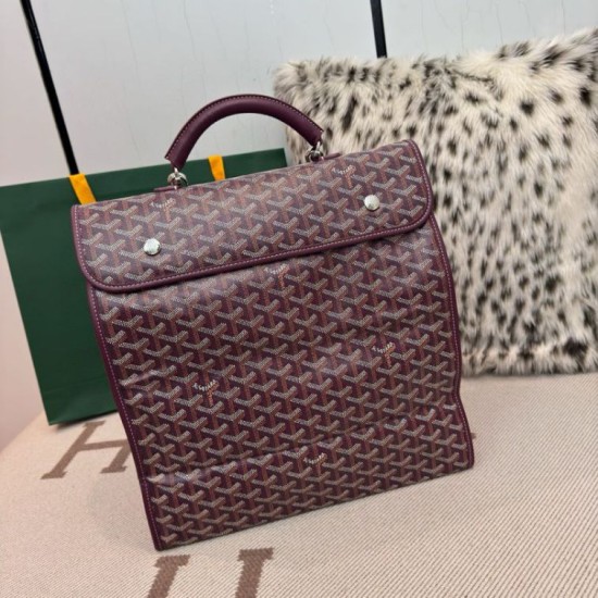 Replica di lusso Zaino morbido Goyard Saint Léger in tela Goyardine Borgogna Imitazioni Cloni Zaino morbido Goyard Saint Léger in tela Goyardine Borgogna firmate