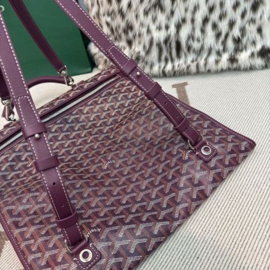 Replica di lusso Zaino morbido Goyard Saint Léger in tela Goyardine Borgogna Imitazioni Cloni Zaino morbido Goyard Saint Léger in tela Goyardine Borgogna firmate