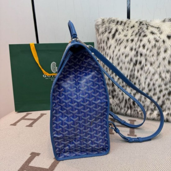 Cloni Zaino morbido Goyard Saint Léger in tela Goyardine Blu firmate