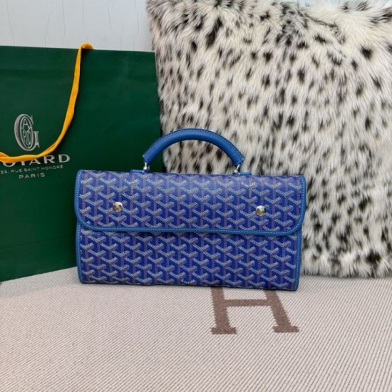Cloni Zaino morbido Goyard Saint Léger in tela Goyardine Blu firmate