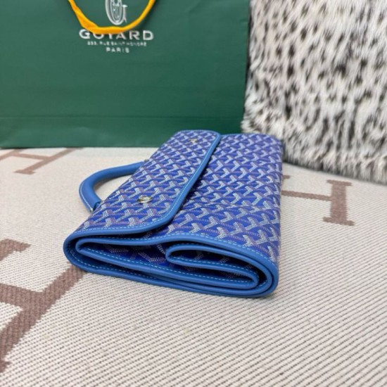 Cloni Zaino morbido Goyard Saint Léger in tela Goyardine Blu firmate