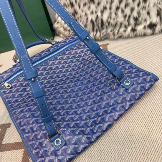 Cloni Zaino morbido Goyard Saint Léger in tela Goyardine Blu firmate