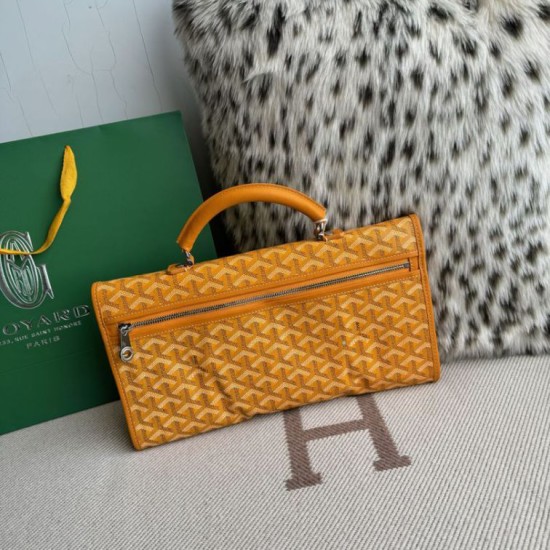 Replica di lusso Zaino morbido Goyard Saint Léger in tela Goyardine Giallo Imitazioni Cloni Zaino morbido Goyard Saint Léger in tela Goyardine Giallo firmate