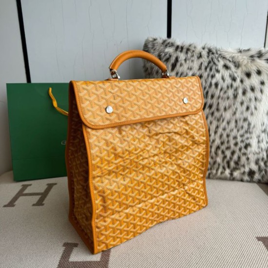 Replica di lusso Zaino morbido Goyard Saint Léger in tela Goyardine Giallo Imitazioni Cloni Zaino morbido Goyard Saint Léger in tela Goyardine Giallo firmate