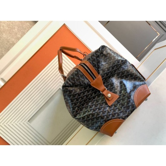 Replica di lusso Borsa da viaggio Goyard Boeing 55 marrone Imitazioni Cloni Borsa da viaggio Goyard Boeing 55 marrone firmate