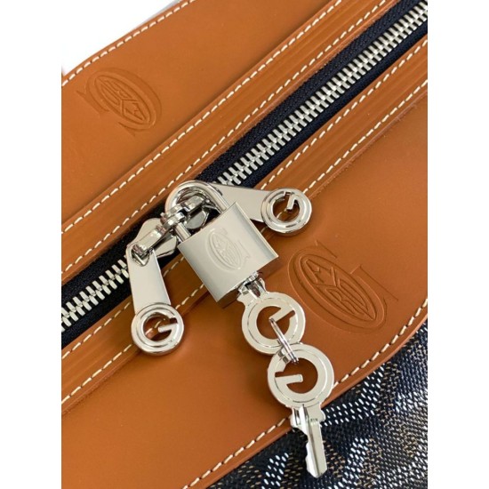 Replica di lusso Borsa da viaggio Goyard Boeing 55 marrone Imitazioni Cloni Borsa da viaggio Goyard Boeing 55 marrone firmate