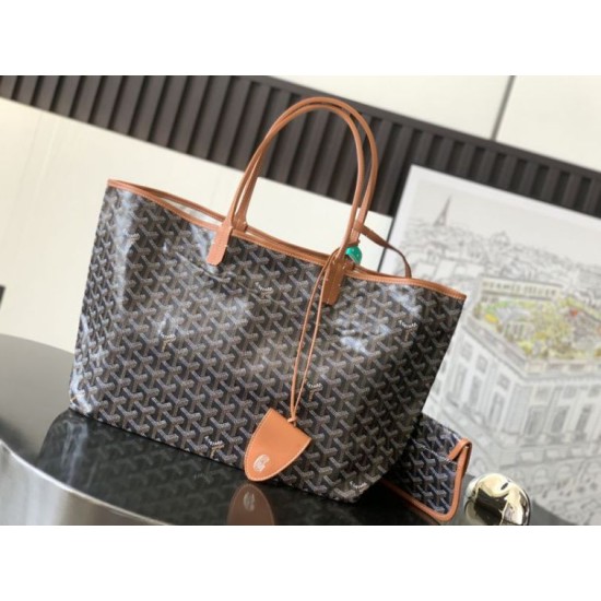 Cloni Borse tote Goyard Saint Louis PM/GM Spalmata Goyardine marrone firmate