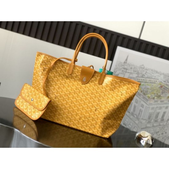 Replica di lusso Borse tote Goyard Saint Louis PM/GM Spalmata Goyardine Giallo Imitazioni Cloni Borse tote Goyard Saint Louis PM/GM Spalmata Goyardine Giallo firmate