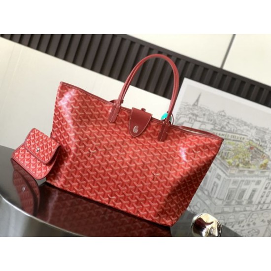 Replica di lusso Borse tote Goyard Saint Louis PM/GM Spalmata Goyardine Rosso Imitazioni Cloni Borse tote Goyard Saint Louis PM/GM Spalmata Goyardine Rosso firmate