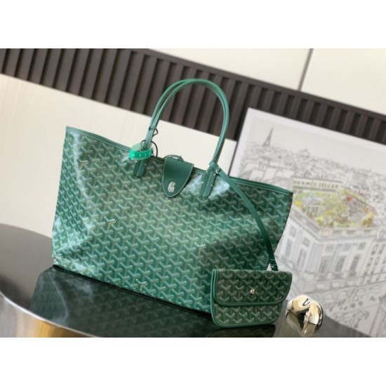 Replica di lusso Borse tote Goyard Saint Louis PM/GM Spalmata Goyardine verde Imitazioni Cloni Borse tote Goyard Saint Louis PM/GM Spalmata Goyardine verde firmate