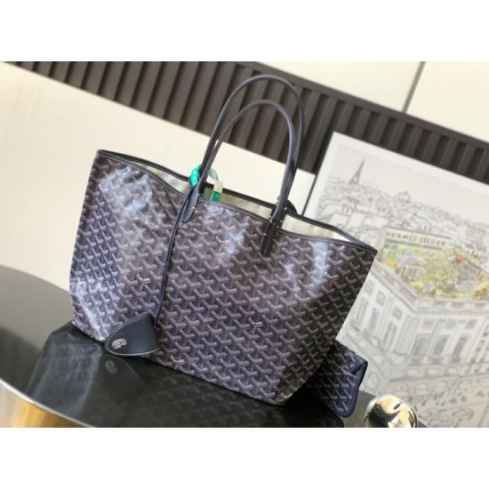 Cloni Borse tote Goyard Saint Louis PM/GM Spalmata Goyardine Nero firmate