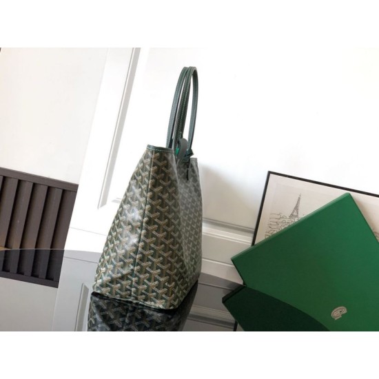 Replica di lusso Borse tote Goyard Saint Louis PM/GM Spalmata Goyardine verde Imitazioni Cloni Borse tote Goyard Saint Louis PM/GM Spalmata Goyardine verde firmate