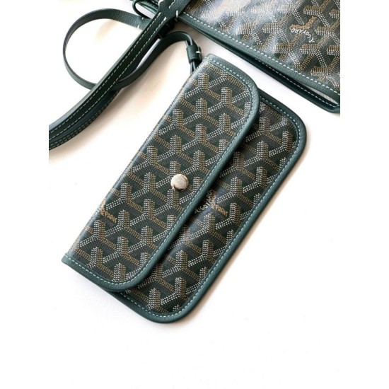 Replica di lusso Borse tote Goyard Saint Louis PM/GM Spalmata Goyardine verde Imitazioni Cloni Borse tote Goyard Saint Louis PM/GM Spalmata Goyardine verde firmate