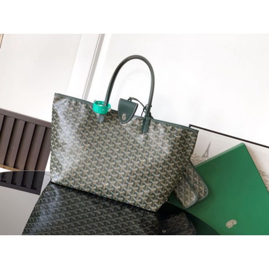 Replica di lusso Borse tote Goyard Saint Louis PM/GM Spalmata Goyardine verde Imitazioni Cloni Borse tote Goyard Saint Louis PM/GM Spalmata Goyardine verde firmate