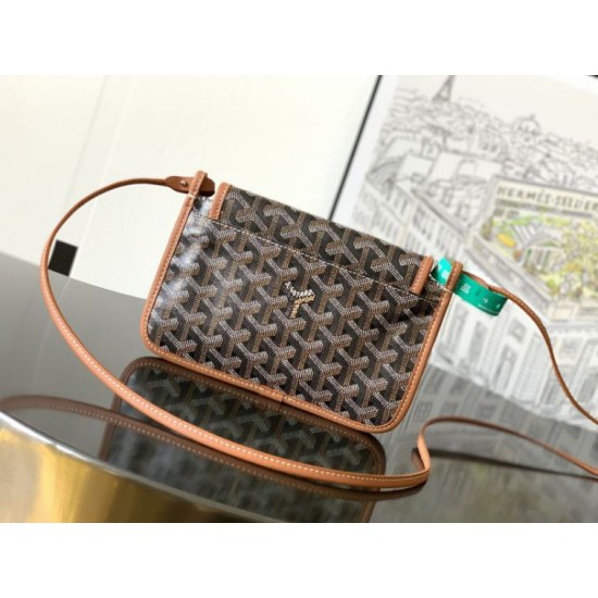 Replica di lusso Pochette Goyard Plumet con iniziali Marrone Imitazioni Cloni Pochette Goyard Plumet con iniziali Marrone firmate