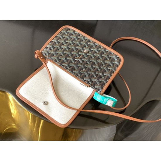 Replica di lusso Pochette Goyard Plumet con iniziali Marrone Imitazioni Cloni Pochette Goyard Plumet con iniziali Marrone firmate