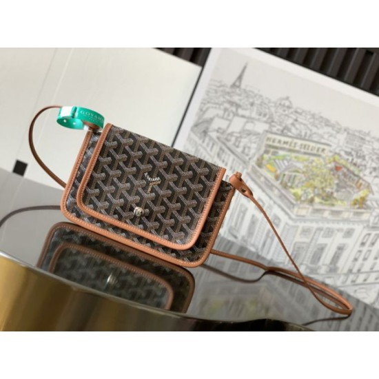 Replica di lusso Pochette Goyard Plumet con iniziali Marrone Imitazioni Cloni Pochette Goyard Plumet con iniziali Marrone firmate