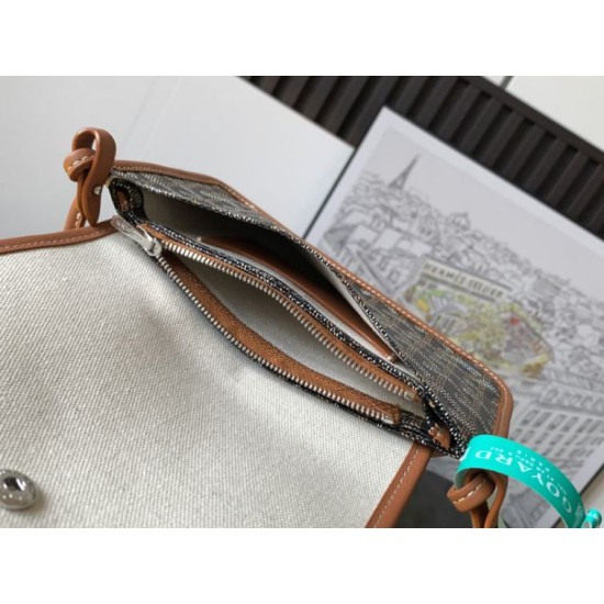 Replica di lusso Pochette Goyard Plumet con iniziali Marrone Imitazioni Cloni Pochette Goyard Plumet con iniziali Marrone firmate