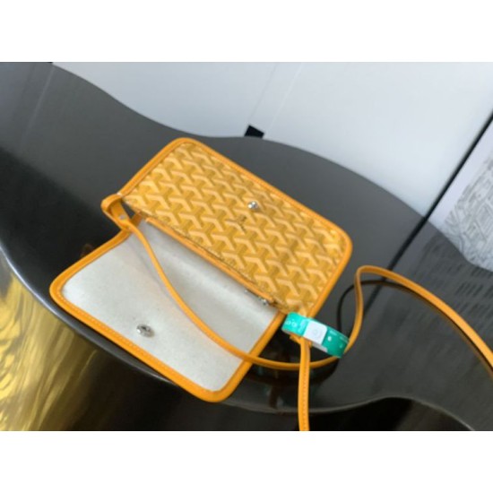 Replica di lusso Pochette Goyard Plumet con iniziali Giallo Imitazioni Cloni Pochette Goyard Plumet con iniziali Giallo firmate
