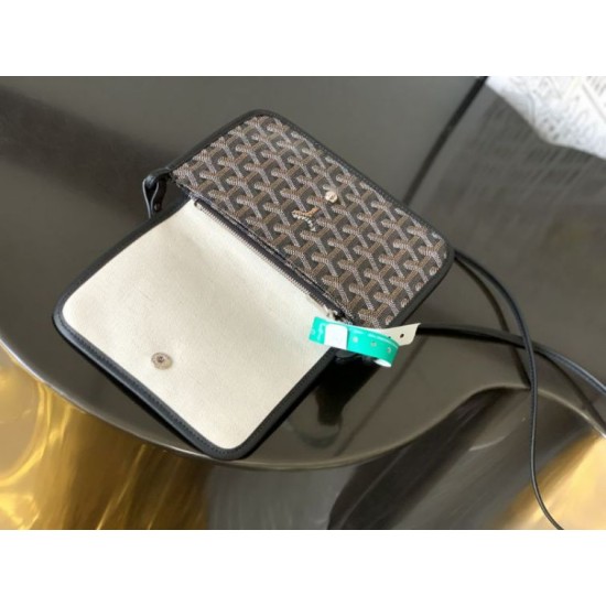 Replica di lusso Pochette Goyard Plumet con iniziali Nero Imitazioni Cloni Pochette Goyard Plumet con iniziali Nero firmate