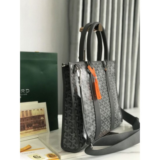 Replica di lusso Borse portadocumenti Goyard Morvan PM Grigio Imitazioni Cloni Borse portadocumenti Goyard Morvan PM Grigio firmate