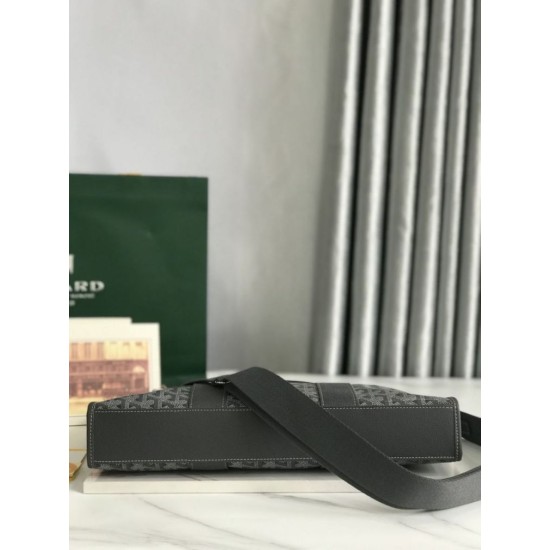 Replica di lusso Borse portadocumenti Goyard Morvan PM Grigio Imitazioni Cloni Borse portadocumenti Goyard Morvan PM Grigio firmate
