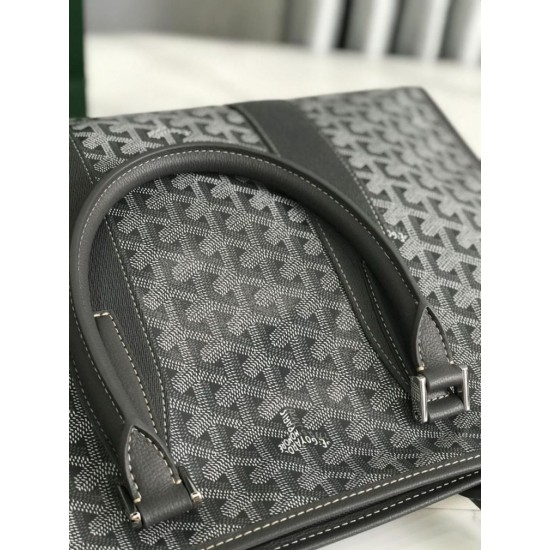 Replica di lusso Borse portadocumenti Goyard Morvan PM Grigio Imitazioni Cloni Borse portadocumenti Goyard Morvan PM Grigio firmate