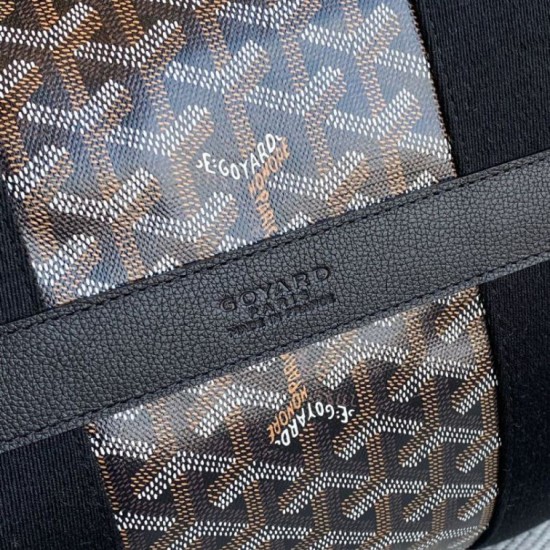 Replica di lusso Borsa sportiva classica Goyard Barrel 40 Nero Imitazioni Cloni Borsa sportiva classica Goyard Barrel 40 Nero firmate