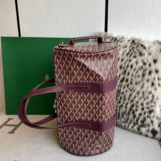 Replica di lusso Borsa sportiva classica Goyard Barrel 40 Bordeaux Imitazioni Replica Perfetta Borsa sportiva classica Goyard Barrel 40 Bordeaux firmate