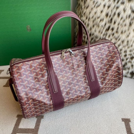 Replica di lusso Borsa sportiva classica Goyard Barrel 40 Bordeaux Imitazioni Replica Perfetta Borsa sportiva classica Goyard Barrel 40 Bordeaux firmate