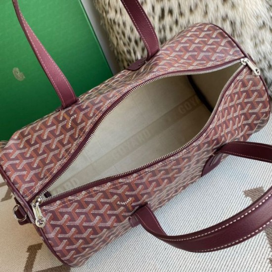 Replica di lusso Borsa sportiva classica Goyard Barrel 40 Bordeaux Imitazioni Replica Perfetta Borsa sportiva classica Goyard Barrel 40 Bordeaux firmate