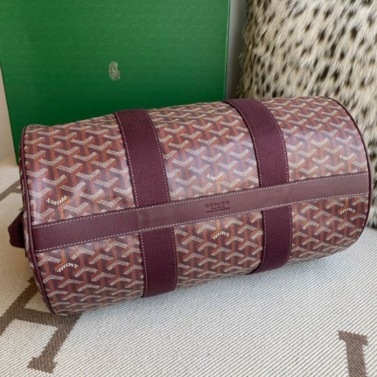 Replica di lusso Borsa sportiva classica Goyard Barrel 40 Bordeaux Imitazioni Replica Perfetta Borsa sportiva classica Goyard Barrel 40 Bordeaux firmate