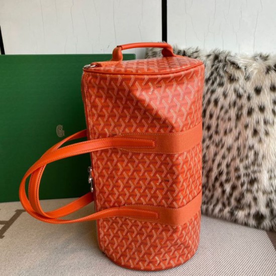 Replica di lusso Borse sportiva classica Goyard Barrel 40 arancia Imitazioni Replica Borse sportiva classica Goyard Barrel 40 arancia firmate