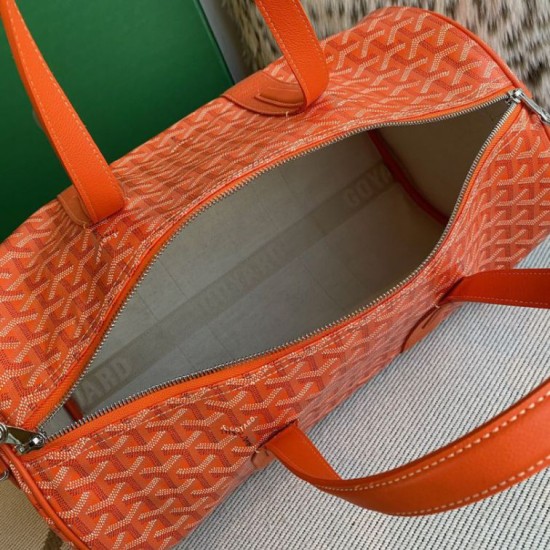 Replica di lusso Borse sportiva classica Goyard Barrel 40 arancia Imitazioni Replica Borse sportiva classica Goyard Barrel 40 arancia firmate