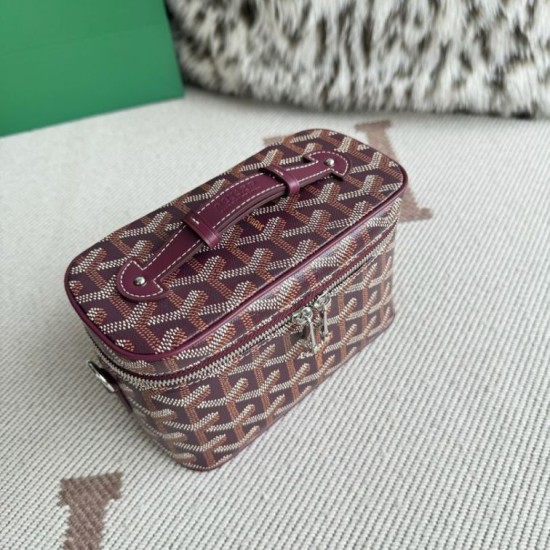Cloni Borsa per il trucco Goyard Nano Muse Vanity Bordeaux firmate