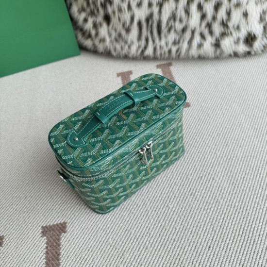Cloni Borsa per il trucco Goyard Nano Muse Vanity Verde firmate