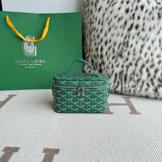 Cloni Borsa per il trucco Goyard Nano Muse Vanity Verde firmate