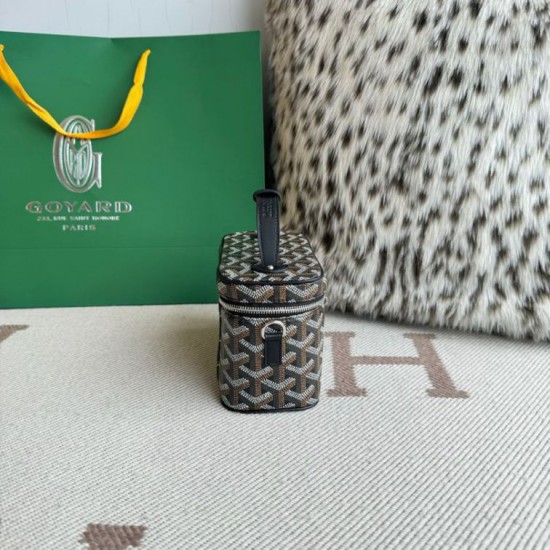 Replica di lusso Borsa per il trucco Goyard Nano Muse Vanity Nero Imitazioni Cloni Borsa per il trucco Goyard Nano Muse Vanity Nero firmate