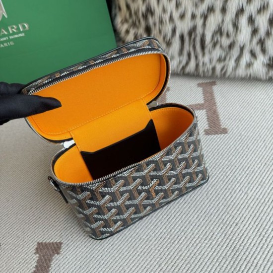 Replica di lusso Borsa per il trucco Goyard Nano Muse Vanity Nero Imitazioni Cloni Borsa per il trucco Goyard Nano Muse Vanity Nero firmate