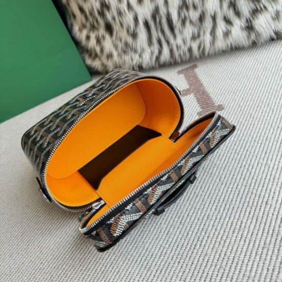 Replica di lusso Borsa per il trucco Goyard Nano Muse Vanity Nero Imitazioni Cloni Borsa per il trucco Goyard Nano Muse Vanity Nero firmate