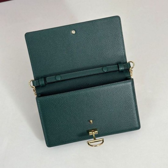 Cloni Portafoglio Gucci Half Horsebit con catena 855654 Verde firmate
