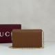 Replica di lusso Alta gamma imitazione Portafoglio Gucci Half Horsebit con catena 855654 Marrone Imitazioni Cloni Alta gamma replica imitazione Portafoglio Gucci Half Horsebit con catena 855654 Marrone firmate