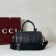 Replica di lusso Borsa da viaggio piccola Gucci GG Emblem da uomo 855789 Nero Imitazioni Cloni Borsa da viaggio piccola Gucci GG Emblem da uomo 855789 Nero firmate