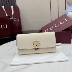 Pari Dettagli perfetti Portafoglio continentale Gucci Half Horsebit 848791 Bianco
