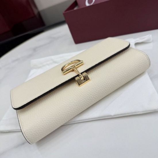 Cloni Pari replica Dettagli perfetti Portafoglio continentale Gucci Half Horsebit 848791 Bianco firmate