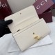 Cloni Pari replica Dettagli perfetti Portafoglio continentale Gucci Half Horsebit 848791 Bianco firmate