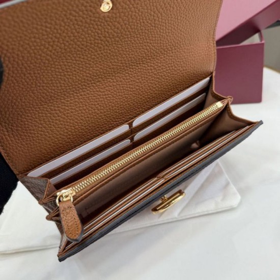 Replica di lusso Portafoglio continentale Gucci Half Horsebit 848791 Marrone Imitazioni Cloni Portafoglio continentale Gucci Half Horsebit 848791 Marrone firmate