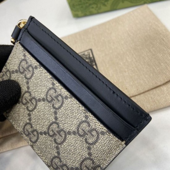 Replica di lusso Porta carte Gucci GG Emblem con cinturino 819121 Nero Imitazioni Cloni Porta carte Gucci GG Emblem con cinturino 819121 Nero firmate