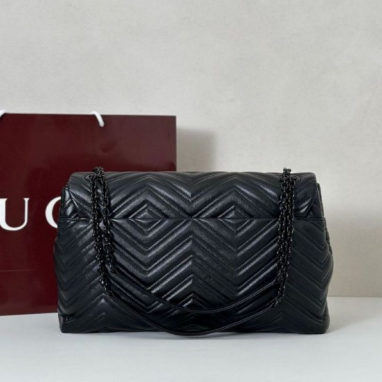 Cloni Borsa a tracolla grande Gucci GG Marmont 850659 Nero firmate